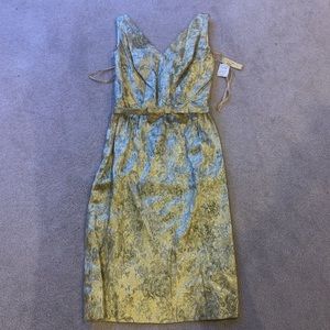 Vintage wiggle dress. Deadstock. gold. Marci gras New York